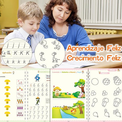 MagicTrace Kids x4 — Cuadernos de Caligrafía Reutilizables para Niños