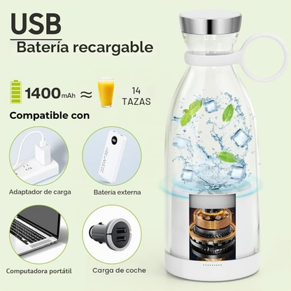 EasyShake Go — Licuadora Portátil Recargable 350 ml para Gym y Viaje