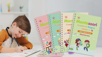 MagicTrace Kids x4 — Cuadernos de Caligrafía Reutilizables para Niños